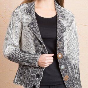 Hand-Knit Marled Cardigan with Mixed Buttons Size XS-S